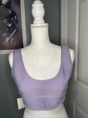 Herve Leger Lavender Crop Tank Top